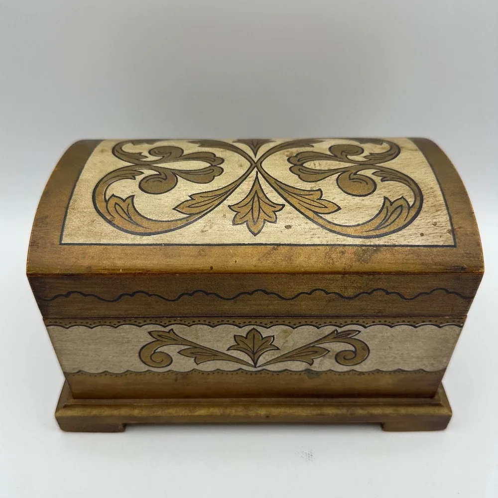 Vintage Sankyo Wood Music Jewelry Box Strangers in the Night Not‎ Working
